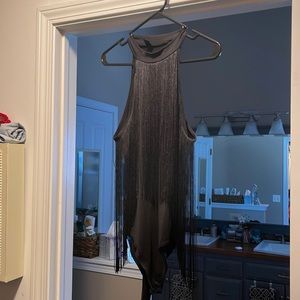 Black fringe bodysuit, SHEIN, size L